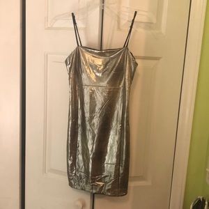 Shiny Gold Mini Dress